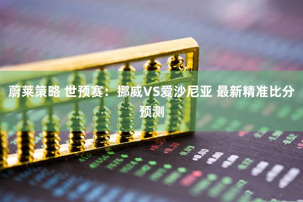蔚莱策略 世预赛：挪威VS爱沙尼亚 最新精准比分预测